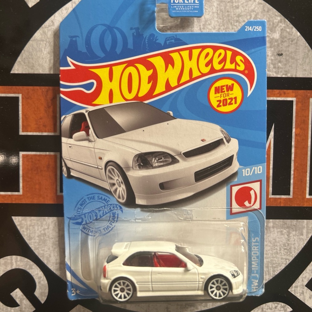 Hot Wheels White Civic Type R Toy Car - Die-Cast Kids Vehicle